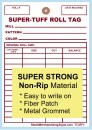 TTUFF1 Super Tuff Roll tags for Tracking Carpet Inventory 5 inch x 7 inch
